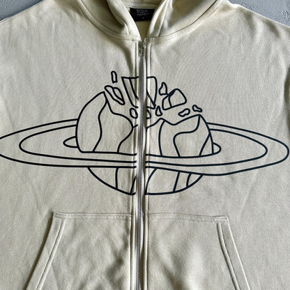 Broken P Planet Zip Up Hoodie