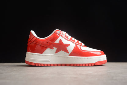 Bape Sta Patent Leather White Orange
