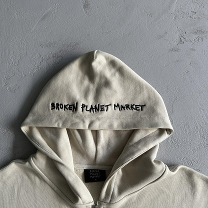 Broken P Planet Zip Up Hoodie